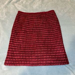 Tory Burch Red Tweed Skirt Size 10
